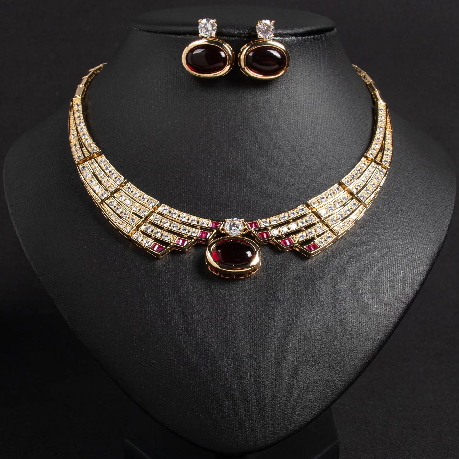 ladies dress jewellery 2 Piece Set Exquisite Luxury Necklace Earrings – Jewenelle Kid Size - Check the Measurements:7 women-fashion Victoria Beckham Gathered V-Neck