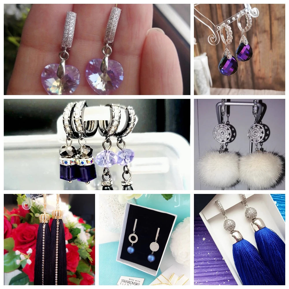 Juya DIY Women Fashion Dangle Earrings Making Material Handmade Fasteners EarWire Clasp Earring Hook Accessories Supplies