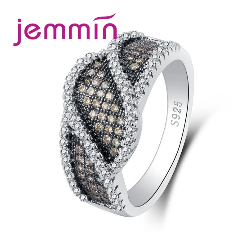Statement Rings Luxury CZ 925 Sterling Silver Women Wedding Appointment Party Jewelry Best Lover Gift