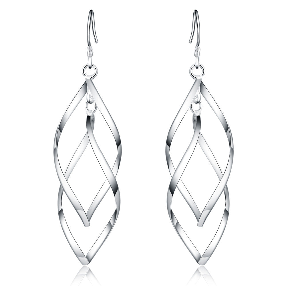 Fine High Quality Silver Color Earrings Fashion Jewelry Elegant Woman  Hanging Drop Long Wedding Christmas Gifts