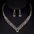BLIJERY Fashion Bridesmaid Bridal Jewelry Sets for Women Rhinestone Crystal Necklace Earrings Sets Prom Wedding Jewelry Sets