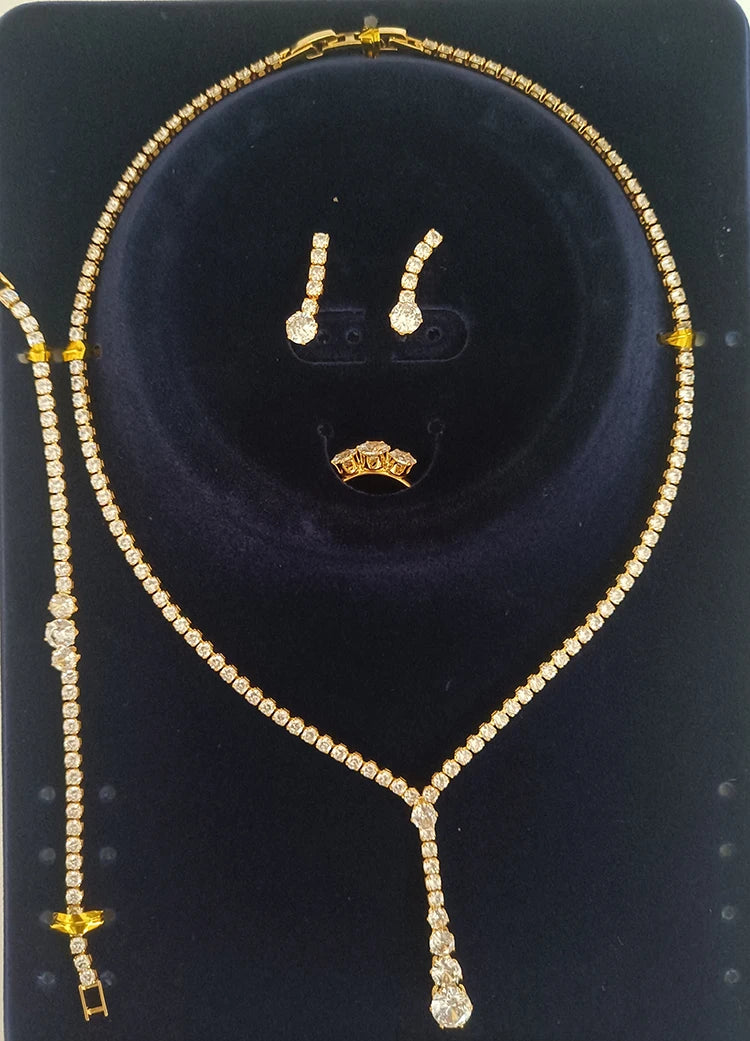 Tiaras and Crown HADIYANA Attractive And Impressive Women Wedding Bridal Jewellery Sets BN9095 Romantic Gifts Accessories