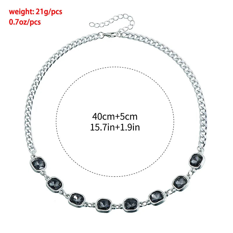 Women's Gray Glass Jewelry Long Tassel Layered Bracelet Drop Earrings Fashion Accessories Trendy Daily Party Wear Gift