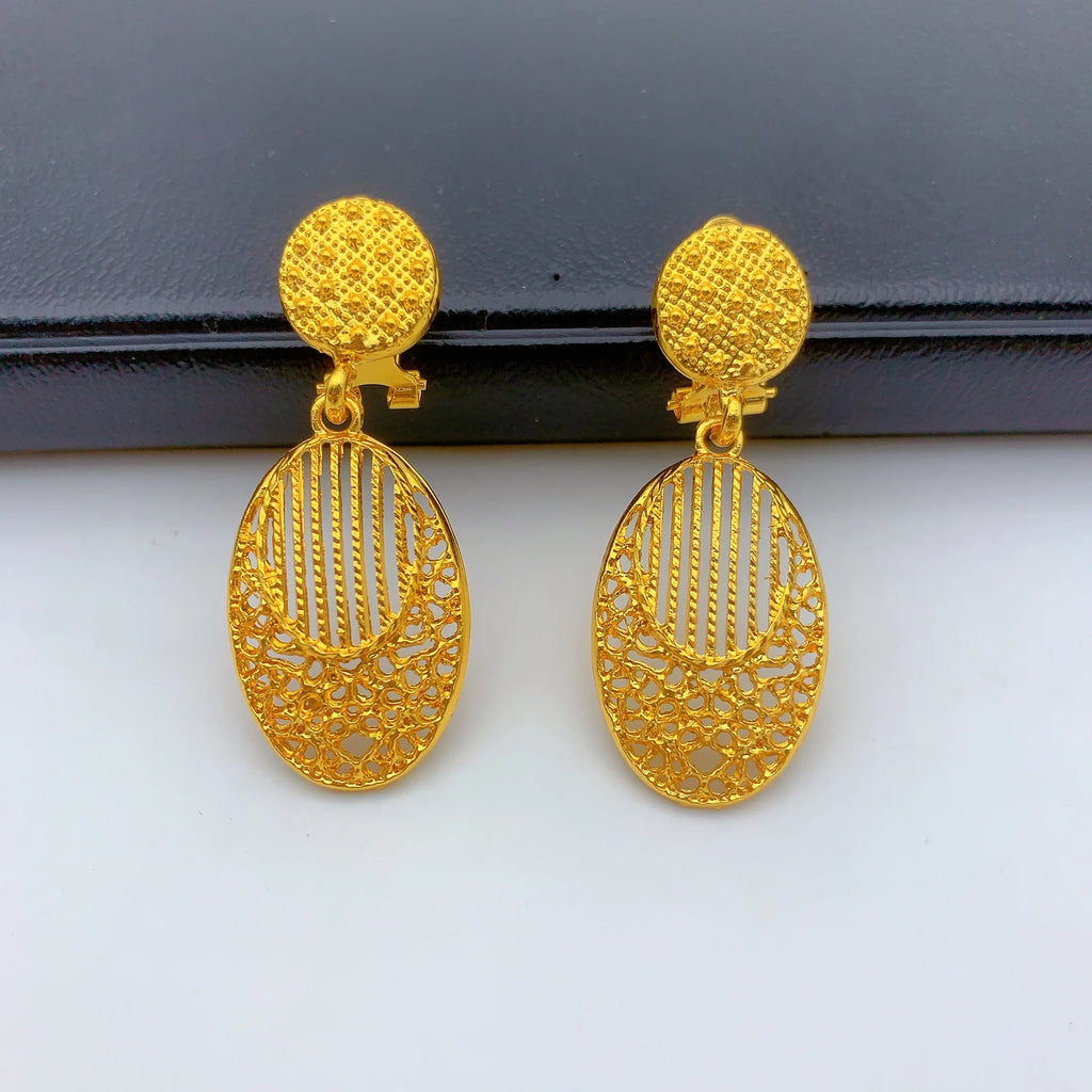 Dubai Bridal Gold Plated Necklace Earrings Jewelry Set For Women Brazilian Indian African Dubai Wedding Party Gift Jewellery