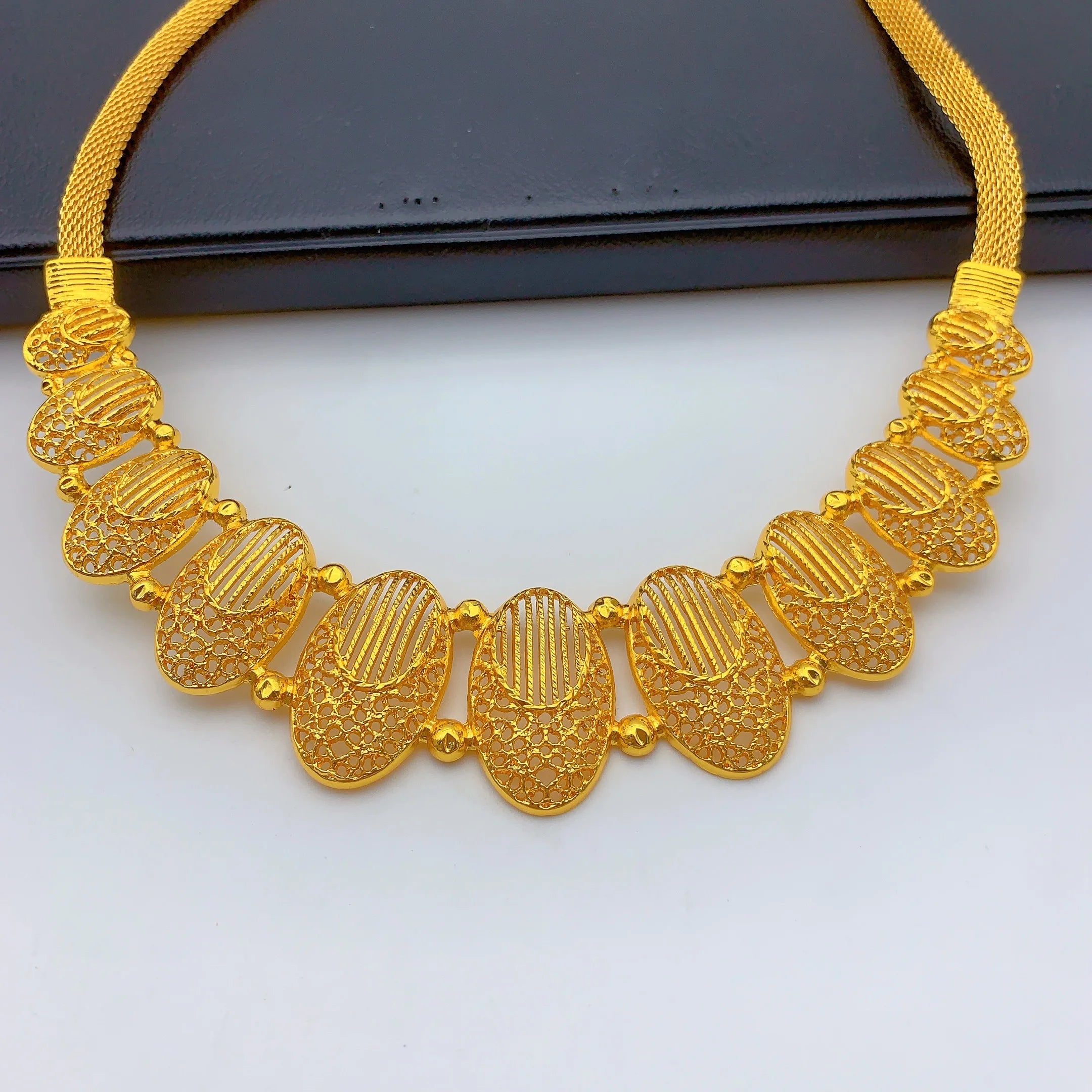 Dubai Bridal Gold Plated Necklace Earrings Jewelry Set For Women Brazilian Indian African Dubai Wedding Party Gift Jewellery