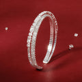 QYY Simple and Exquisite Copper and Zirconia Studded Bracelet Everyday Jewelry Bangle Fashionable Party Bracelet Holiday Gift