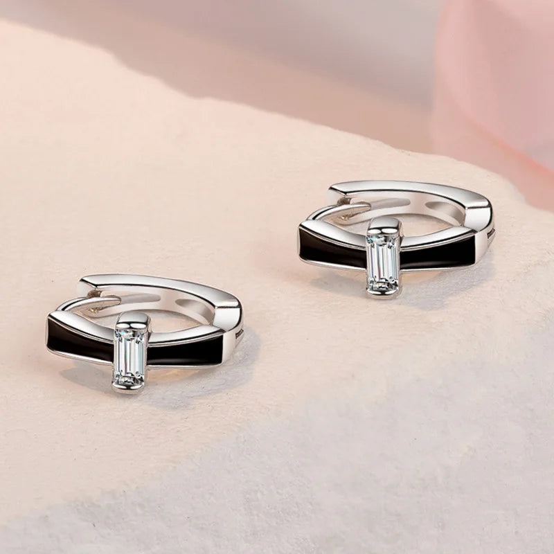 Fine Jewelry 925 Sterling Silver Earrings Inlaid With Zircon Crystal Flower Earrings Charm Jewelry For Women Gift Engagement