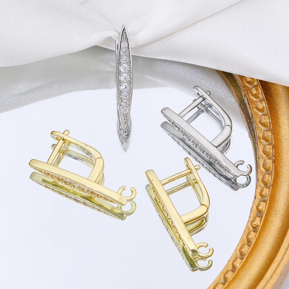 Juya DIY Women Fashion Dangle Earrings Making Material Handmade Fasteners EarWire Clasp Earring Hook Accessories Supplies