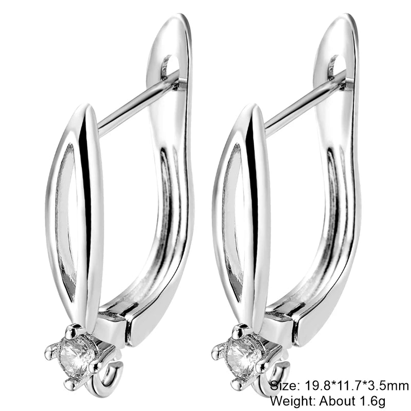 Juya DIY Women Fashion Dangle Earrings Making Material Handmade Fasteners EarWire Clasp Earring Hook Accessories Supplies