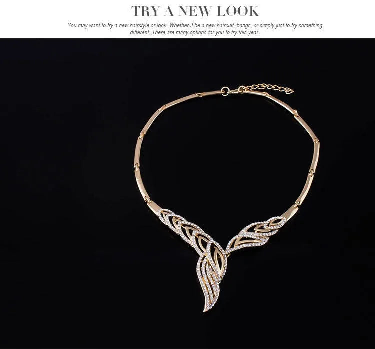 European and American Exaggerated Jewelry Four-Piece Set, Clothing Accessories, Stage Super Shiny Crystal Necklace, Exaggerated Accessories for Women