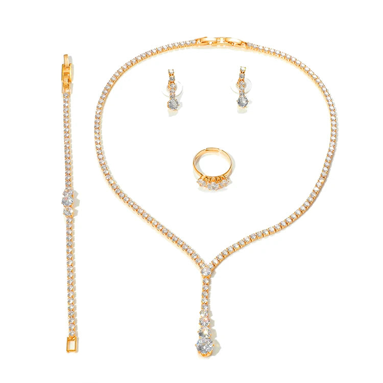 Tiaras and Crown HADIYANA Attractive And Impressive Women Wedding Bridal Jewellery Sets BN9095 Romantic Gifts Accessories