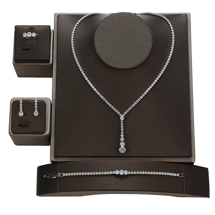 Tiaras and Crown HADIYANA Attractive And Impressive Women Wedding Bridal Jewellery Sets BN9095 Romantic Gifts Accessories