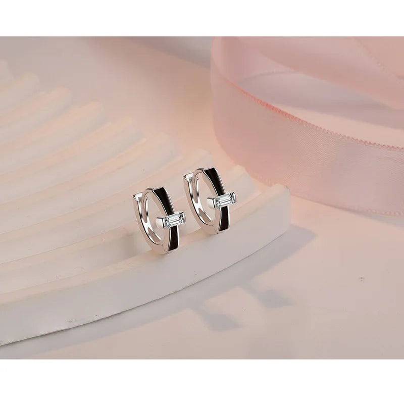 Fine Jewelry 925 Sterling Silver Earrings Inlaid With Zircon Crystal Flower Earrings Charm Jewelry For Women Gift Engagement