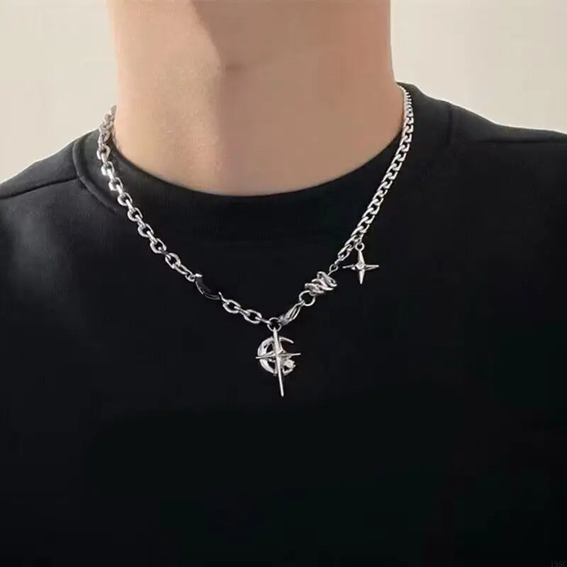 Fashionable Black Gemstones Star Necklace Ornament for Trendy Women Who Appreciate Distinctive Jewelry Statement Pieces