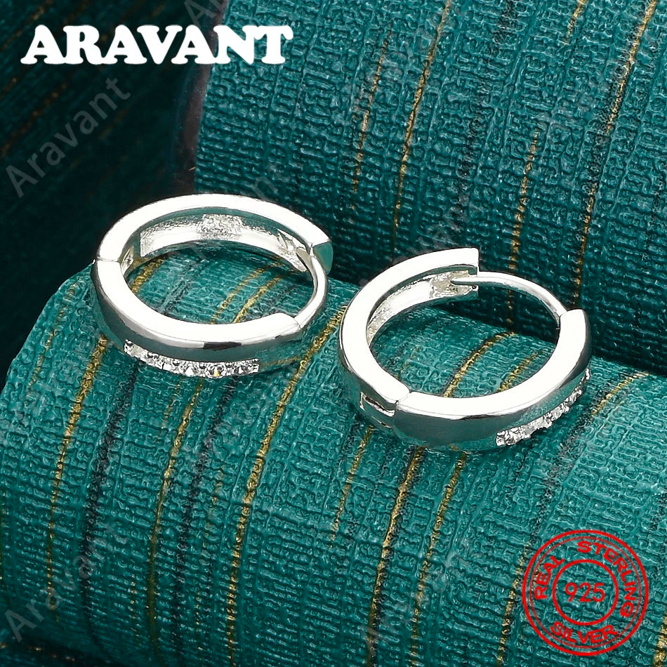925 Sterling Silver Round Zirconia Earrings - Everyday Accessories For Women, Simple And Elegant Jewelry