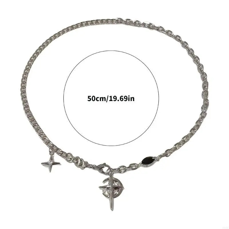 Fashionable Black Gemstones Star Necklace Ornament for Trendy Women Who Appreciate Distinctive Jewelry Statement Pieces