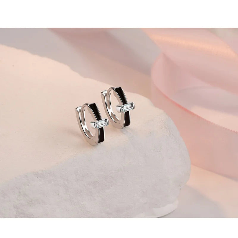 Fine Jewelry 925 Sterling Silver Earrings Inlaid With Zircon Crystal Flower Earrings Charm Jewelry For Women Gift Engagement